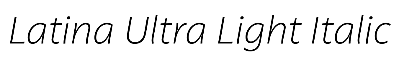 Latina Ultra Light Italic